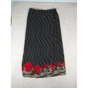 Vintage Sag Harbor Skirt Size 14 Long Wrap Floral Boho Stripe Y2K